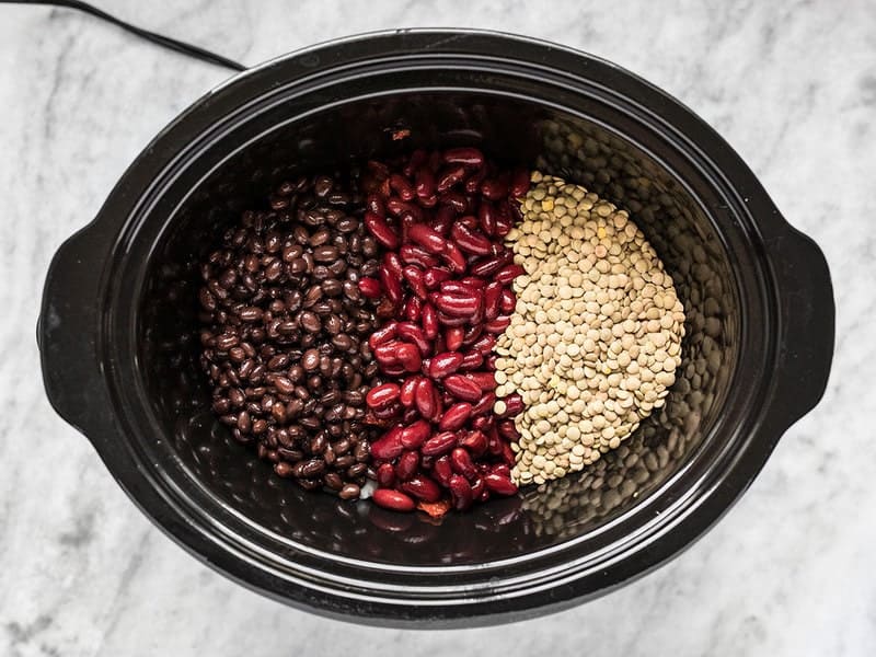 Beans and Lentils in Slow Cooker