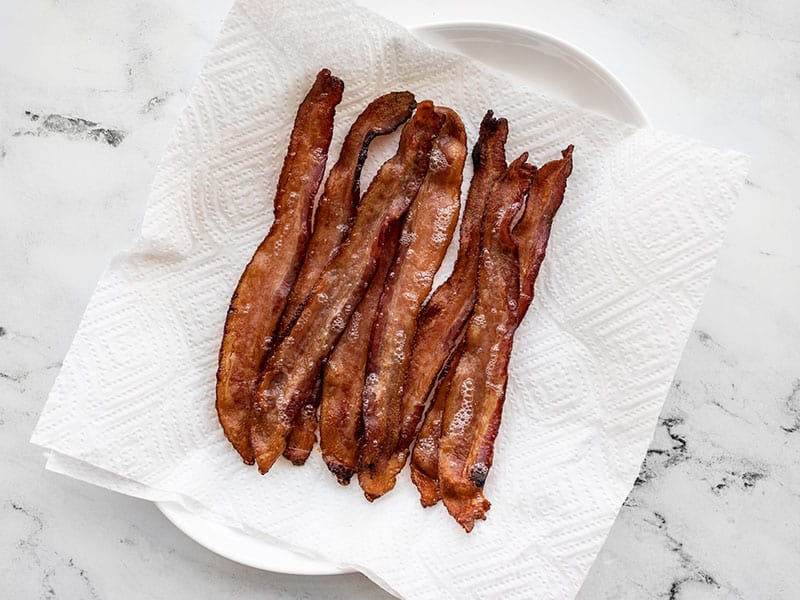 Transfer bacon to a paper towel lined plate