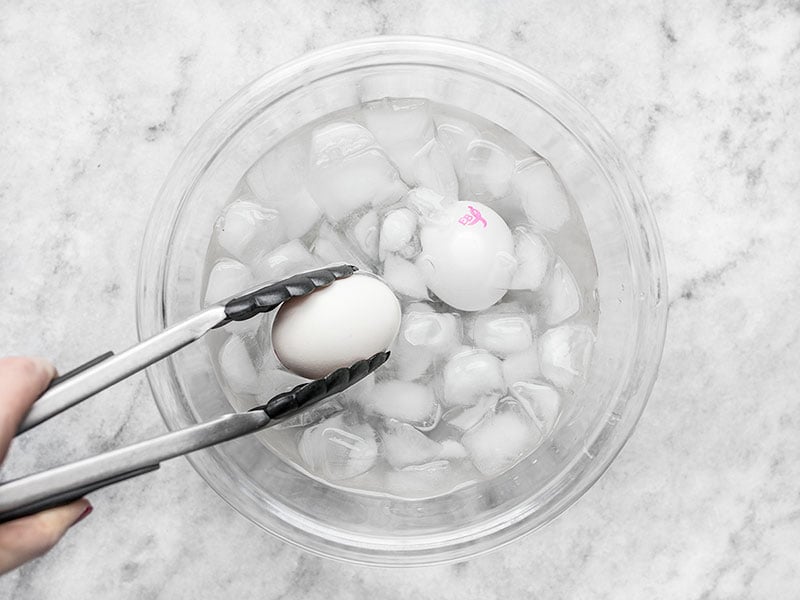 Place Soft Boiled Eggs in Ice Bath